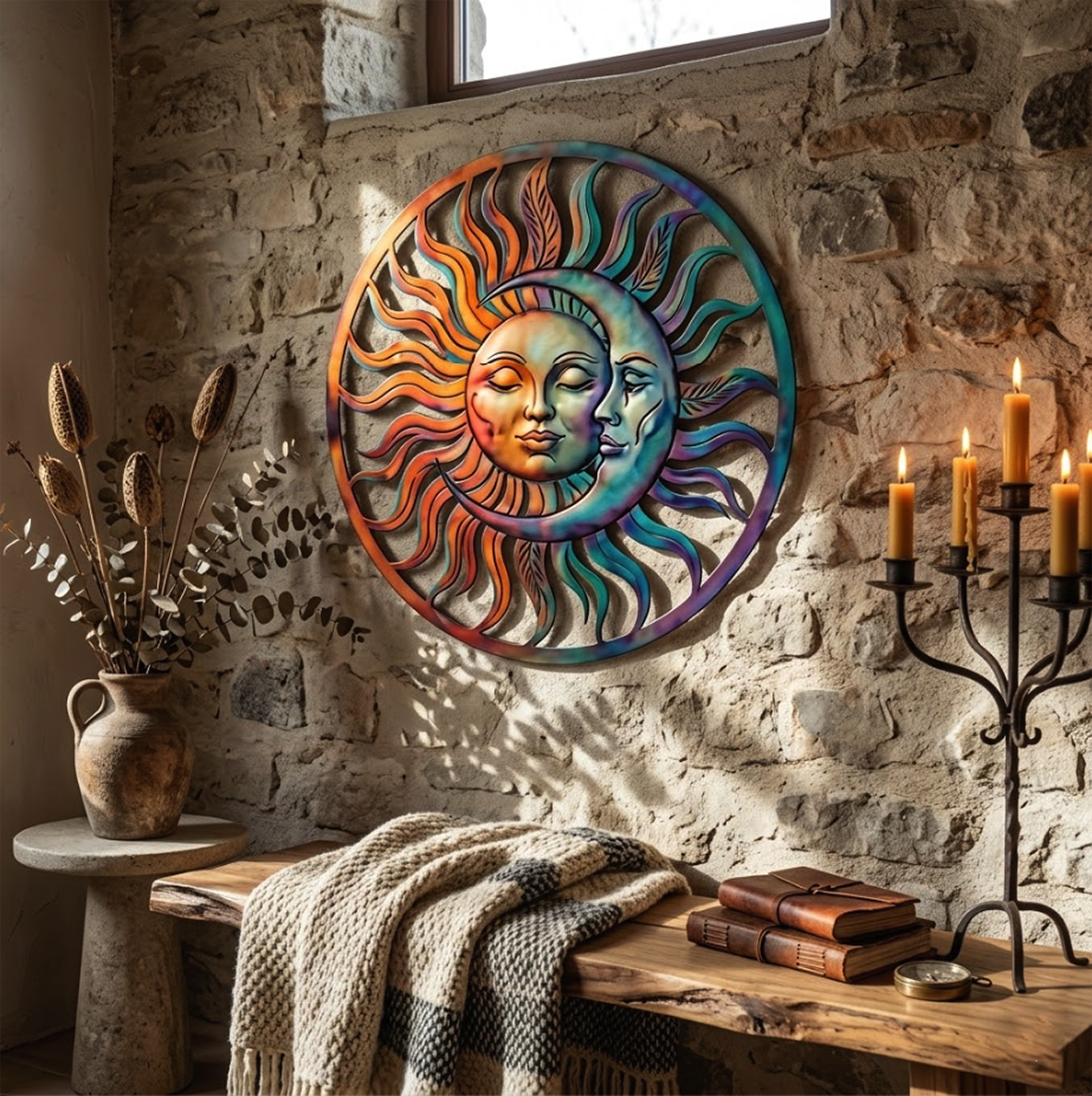 Sun and Moon Metal Wall Art - product view 3
