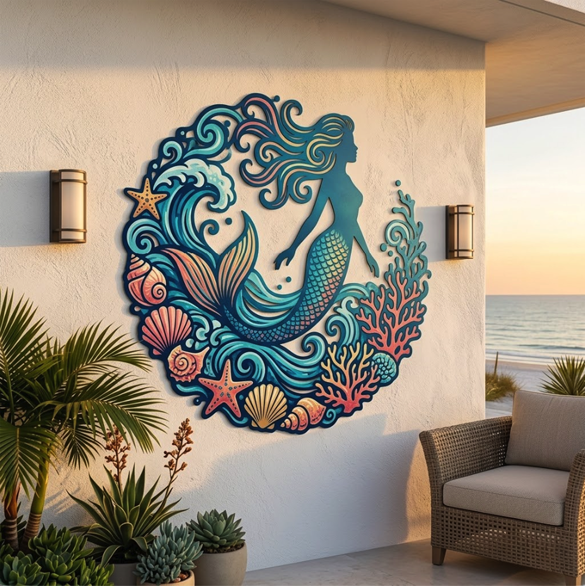 Mermaid Metal Wall Art
