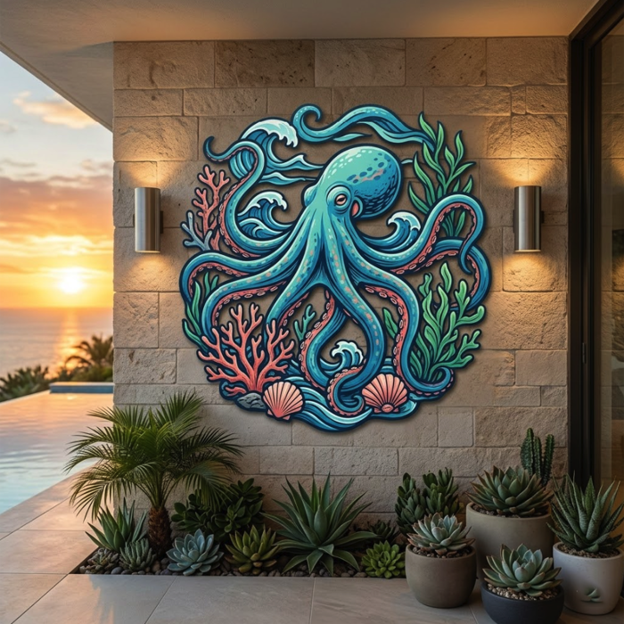 Octopus Metal Wall Art