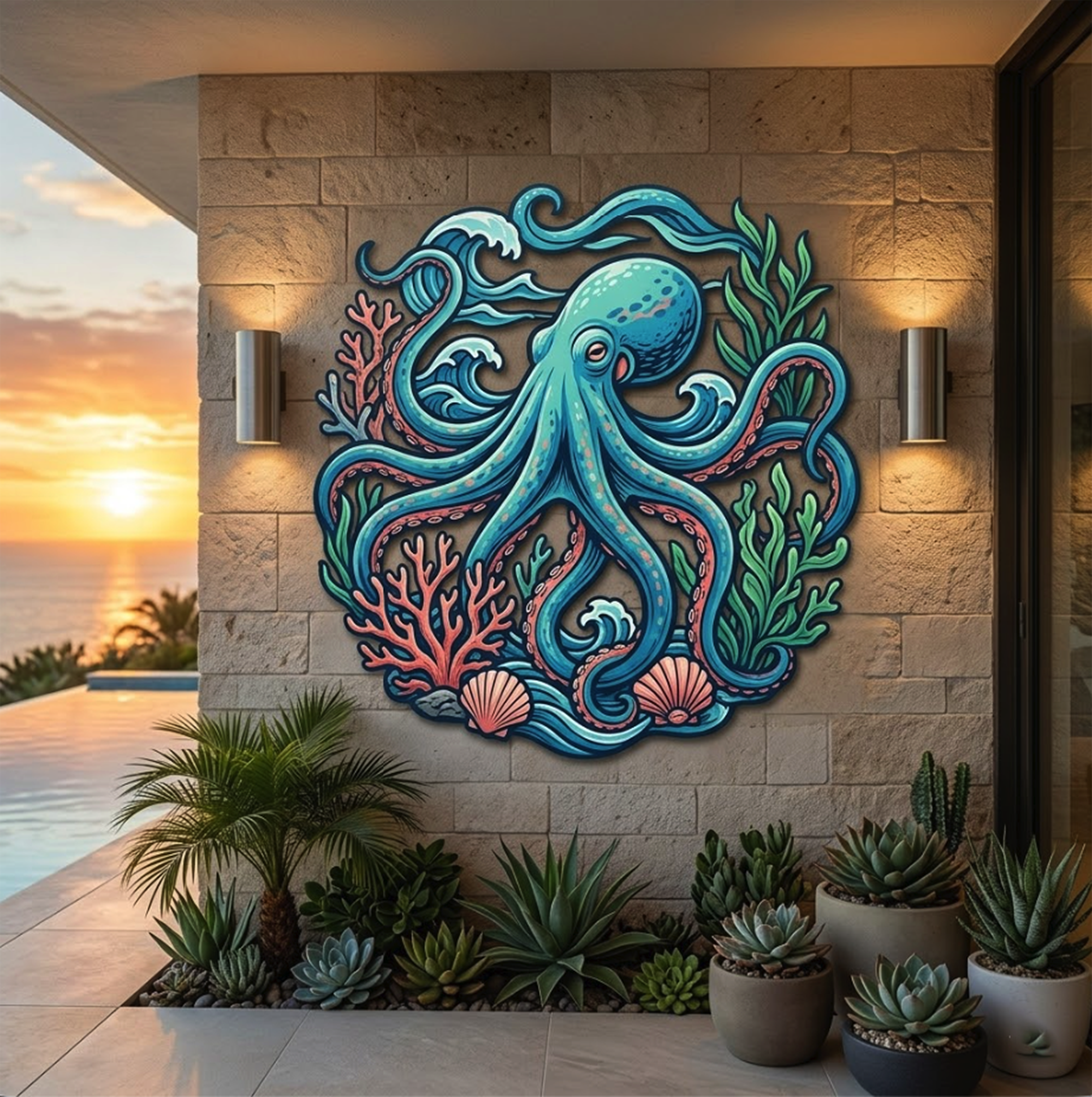 Octopus Metal Wall Art