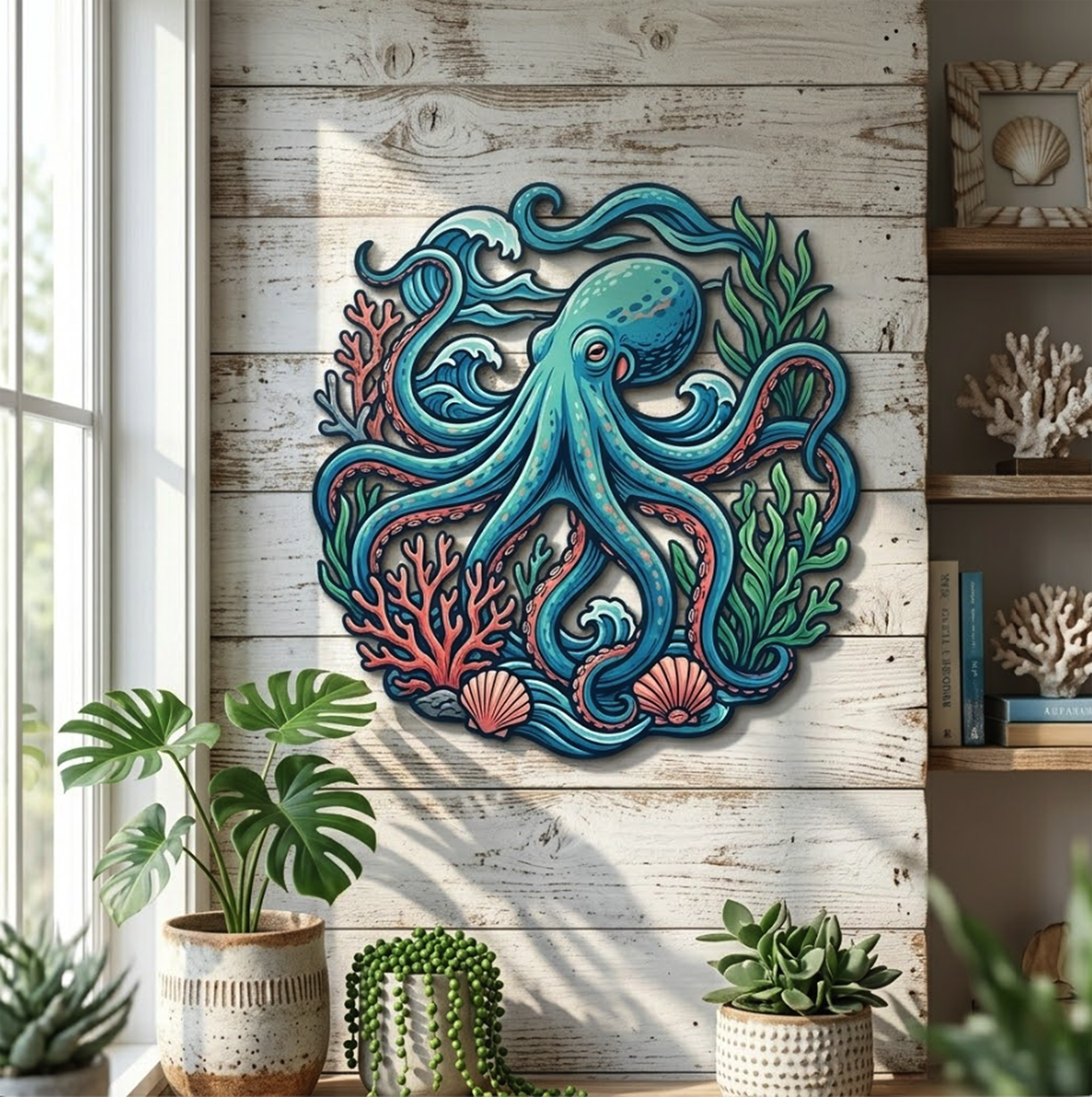 Octopus Metal Wall Art - product view 2