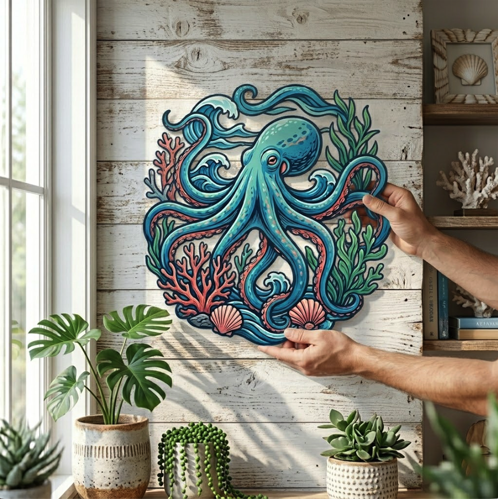 Octopus Metal Wall Art - product view 3