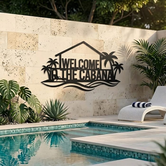 Welcome to the Cabana Metal Wall Art