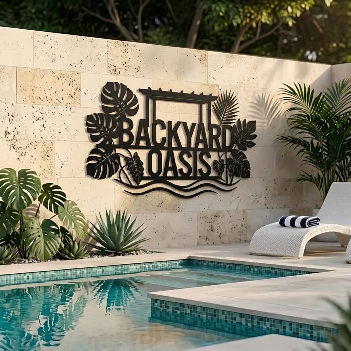Backyard Oasis Metal Wall Art