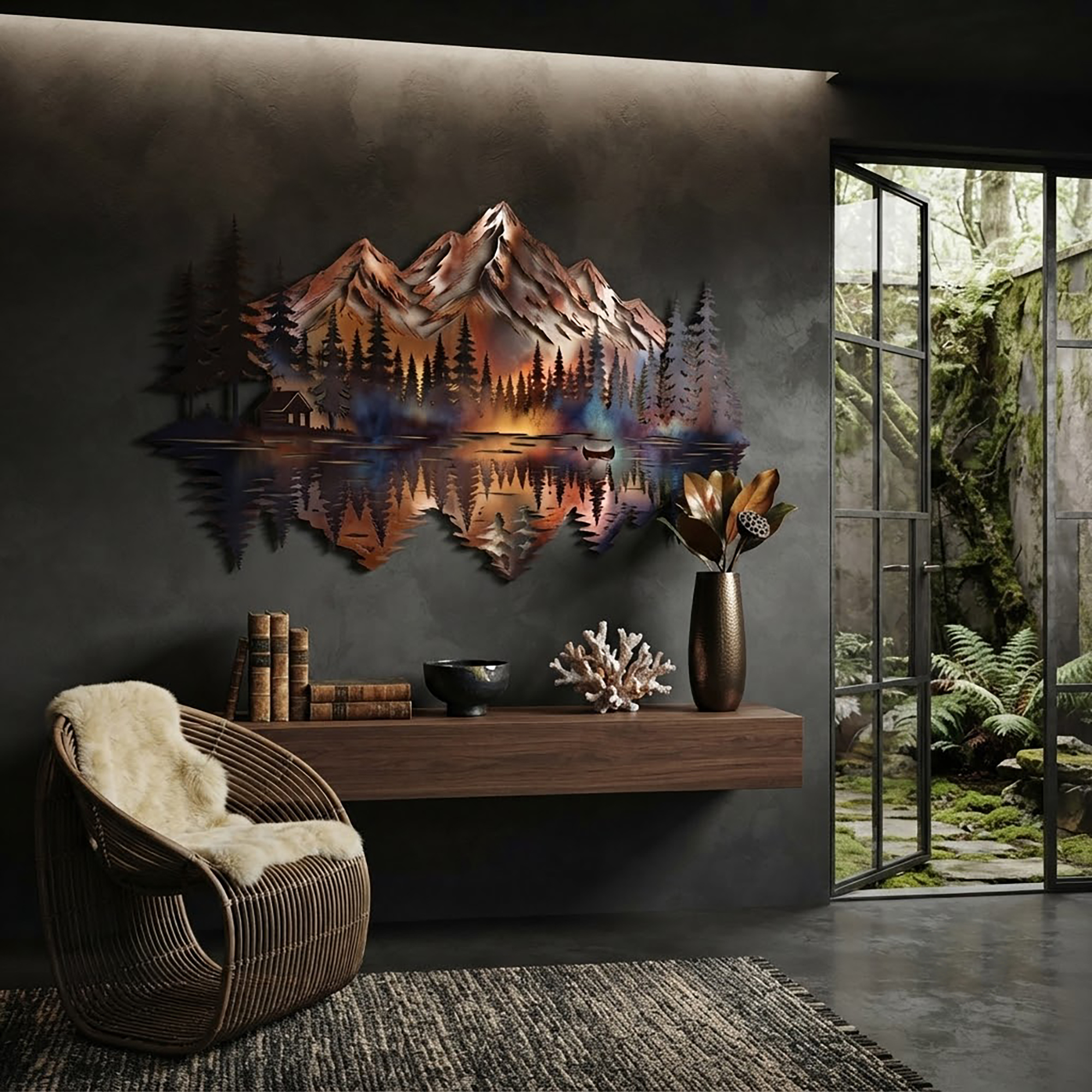 Mountain Lake Metal Wall Art - product view 3