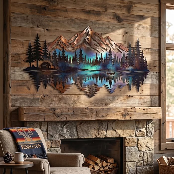 Mountain Waterfall Metal Wall Art