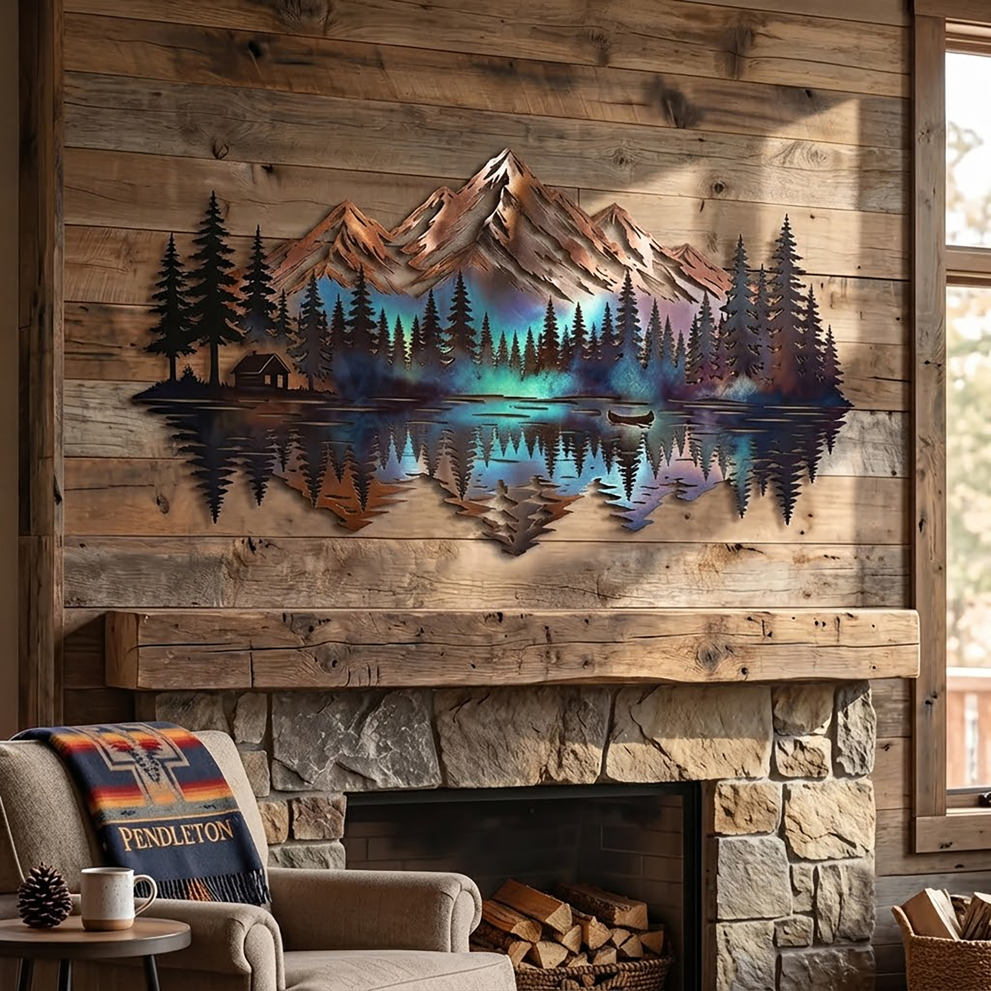 Mountain Waterfall Metal Wall Art