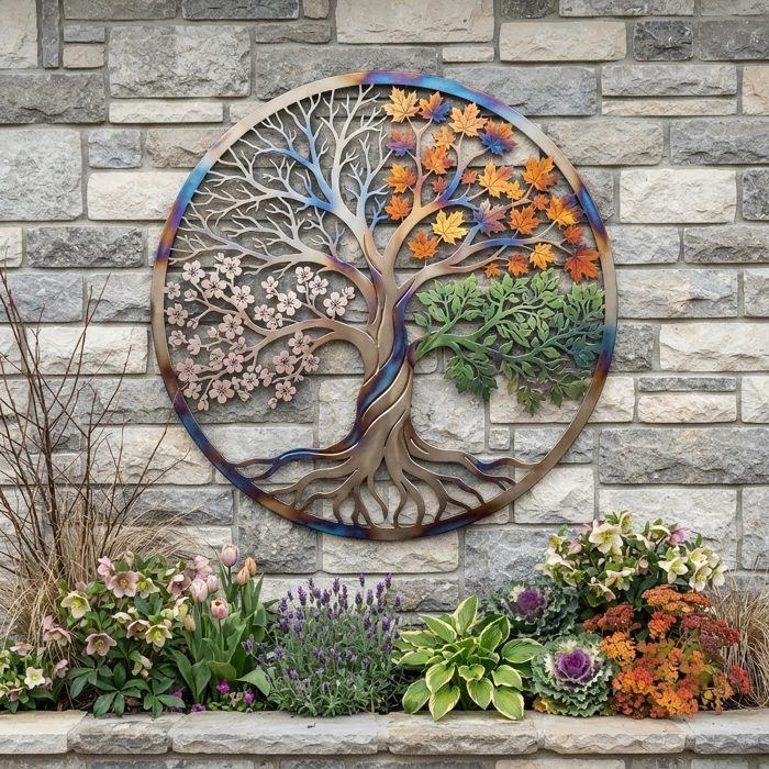 Four Seasons Tree of Life Metal Wall Art
