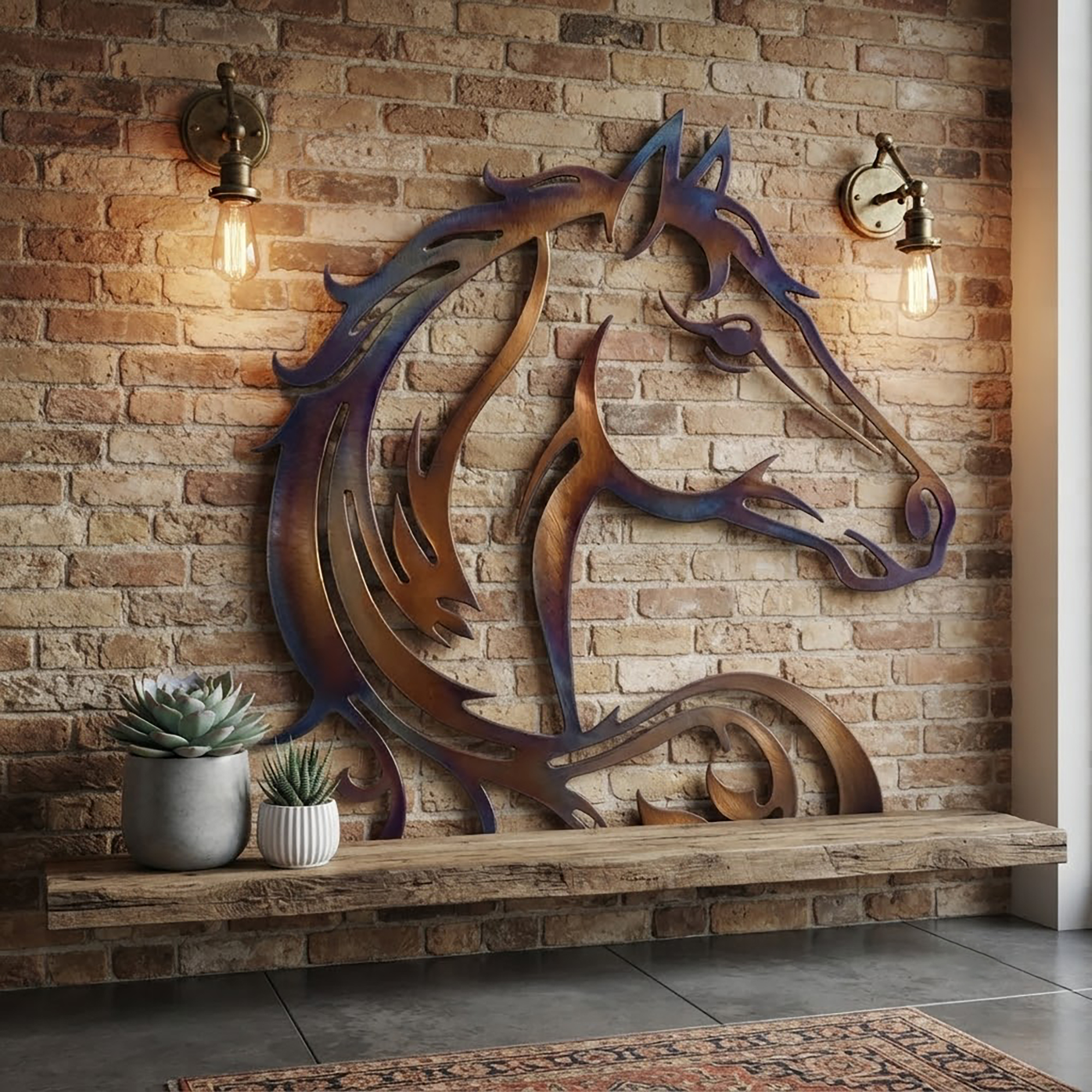 Horse Head Metal Wall Art - product view 3