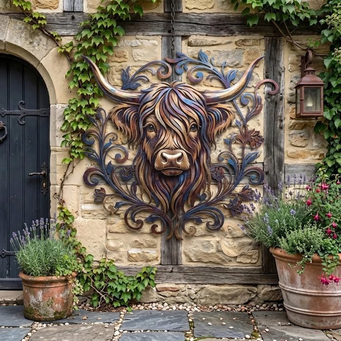 Highland Cow Metal Wall Art