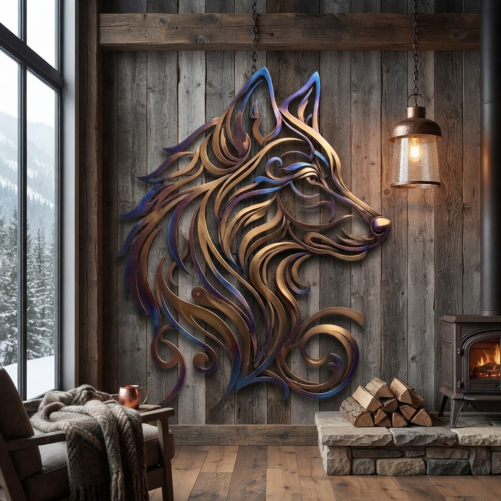 Wolf Metal Wall Art - product view 2