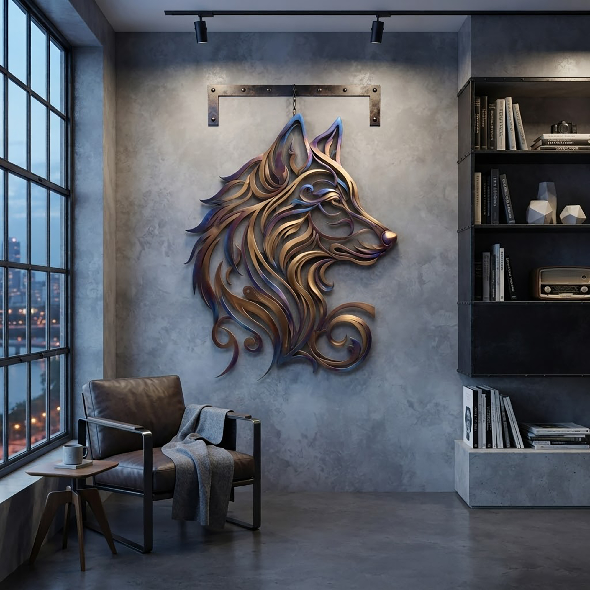 Wolf Metal Wall Art - product view 3