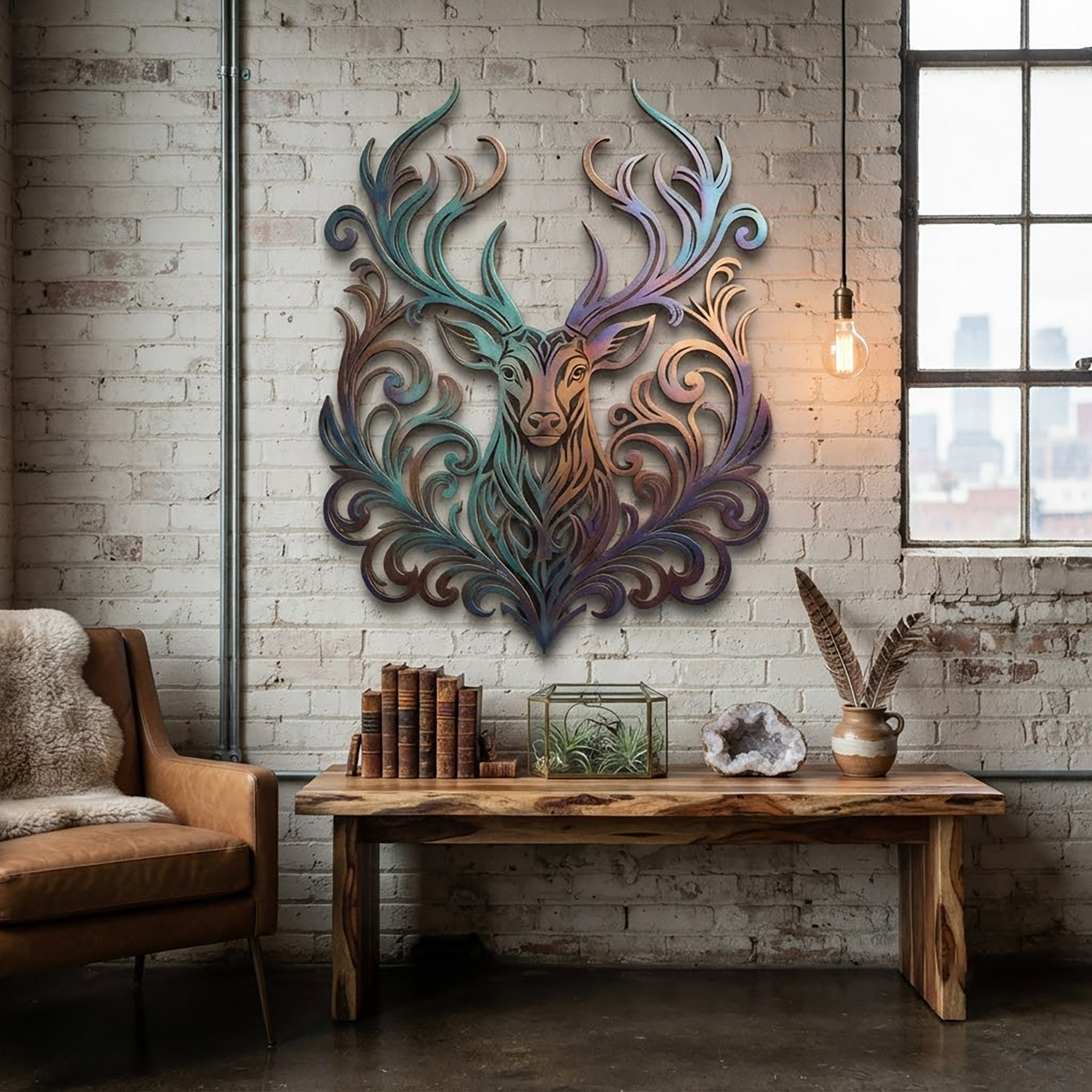 Majestic Deer Metal Wall Art - product view 2