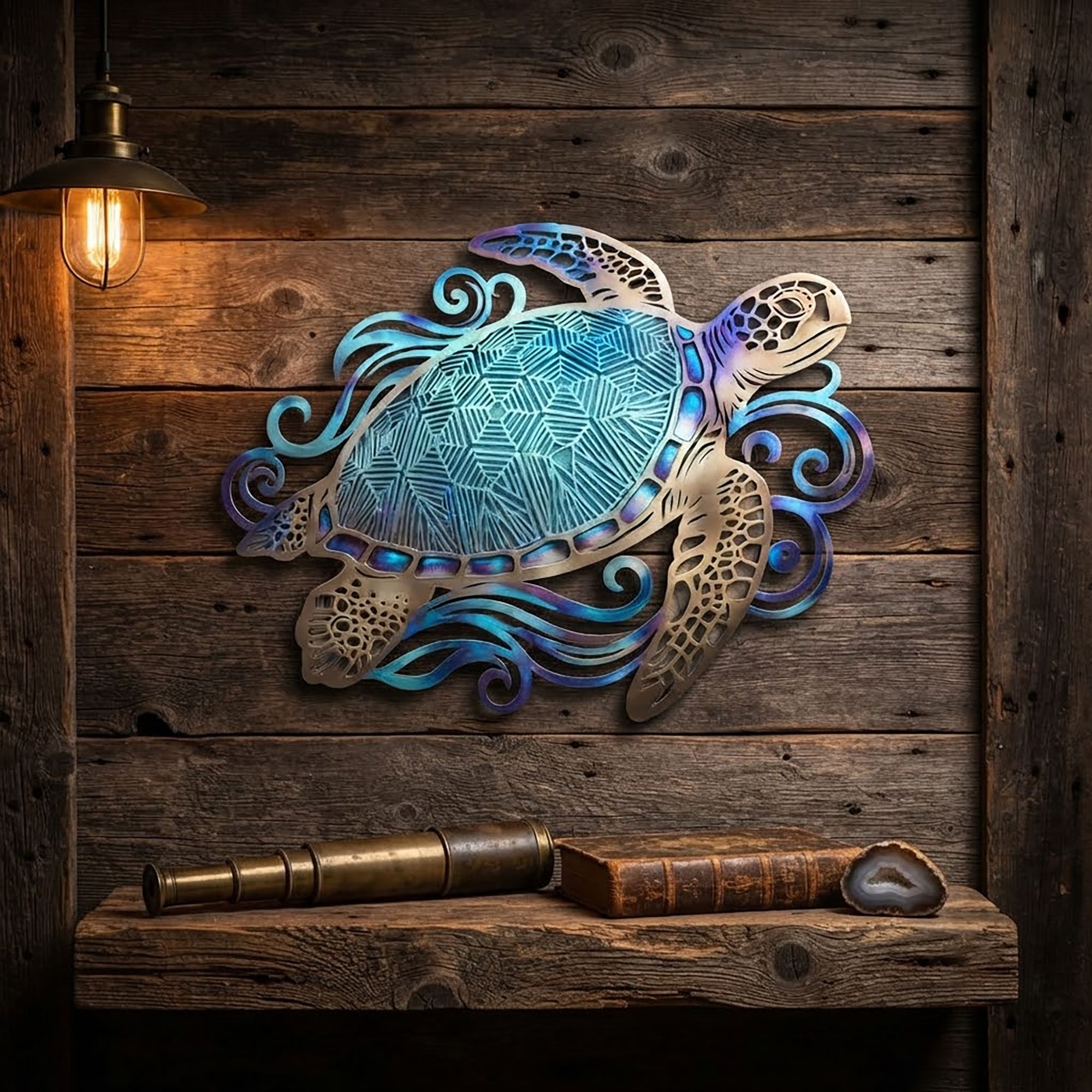 Sea Turtle Metal Wall Art - product view 2