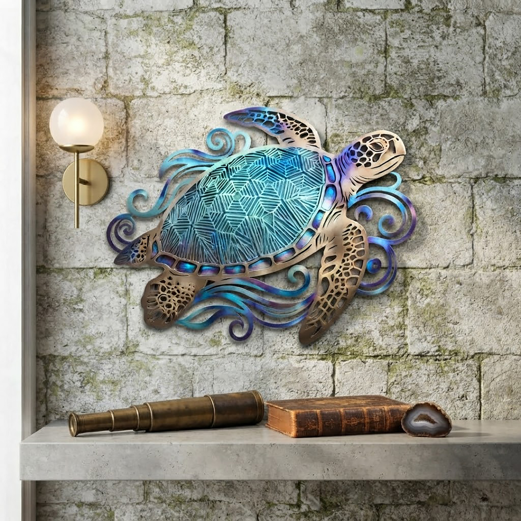 Sea Turtle Metal Wall Art - product view 3
