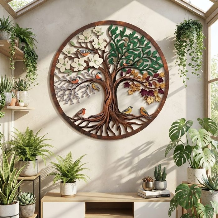 Four Seasons Tree of Life Metal Wall Art