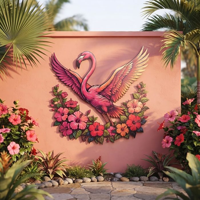 Flamingo Metal Wall Art