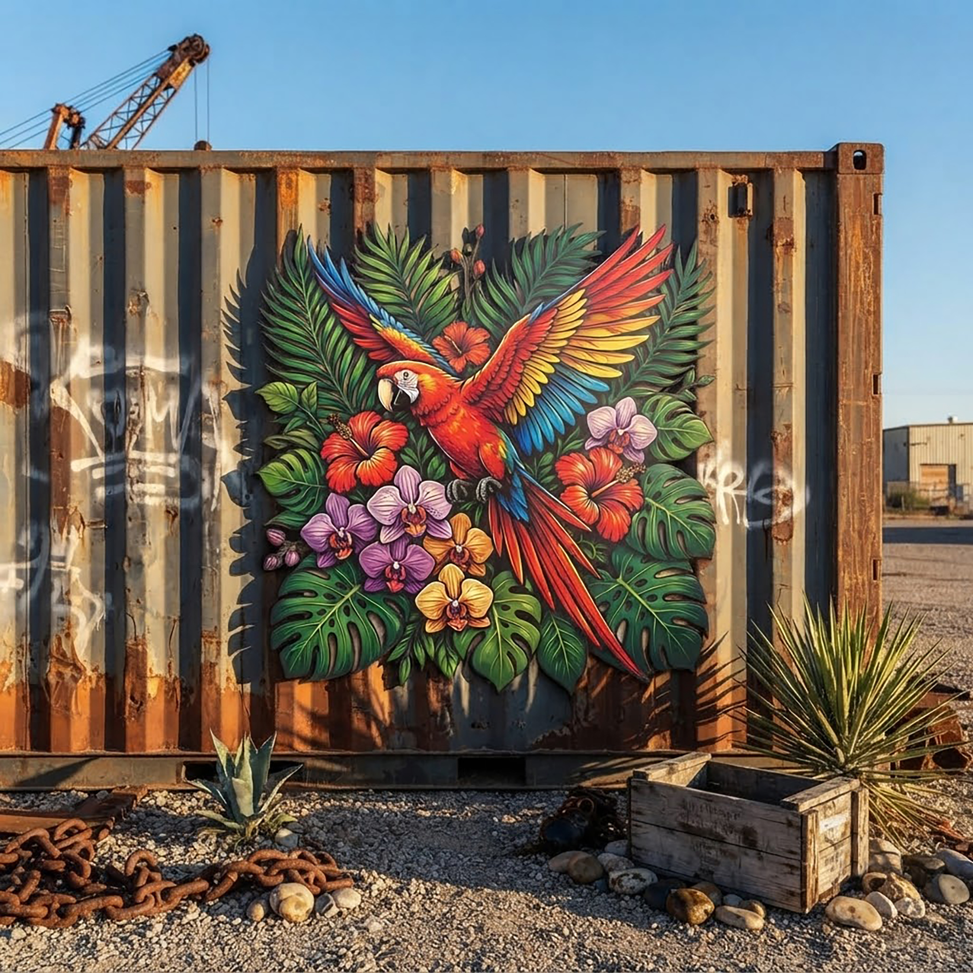 Scarlet Macaw Metal Wall Art - product view 2
