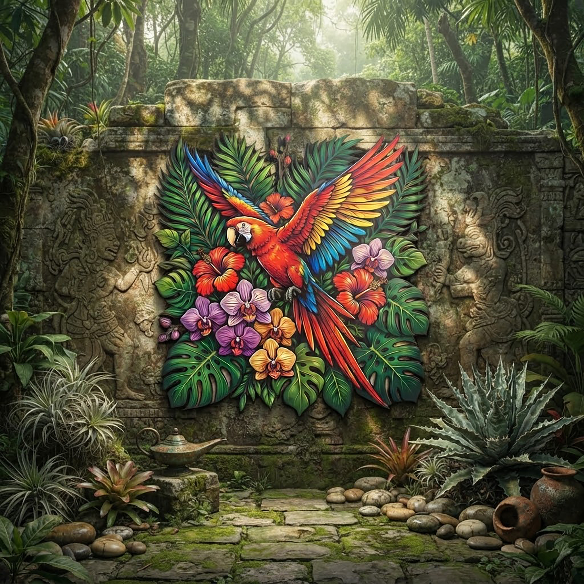 Scarlet Macaw Metal Wall Art - product view 3