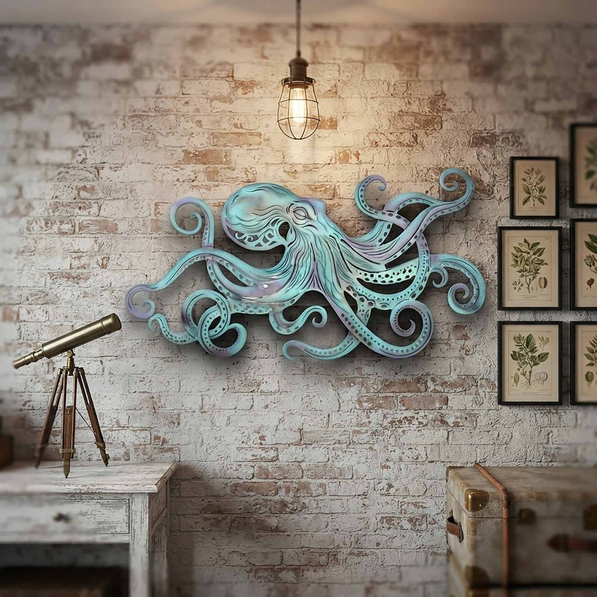 Octopus Metal Wall Art - product view 3