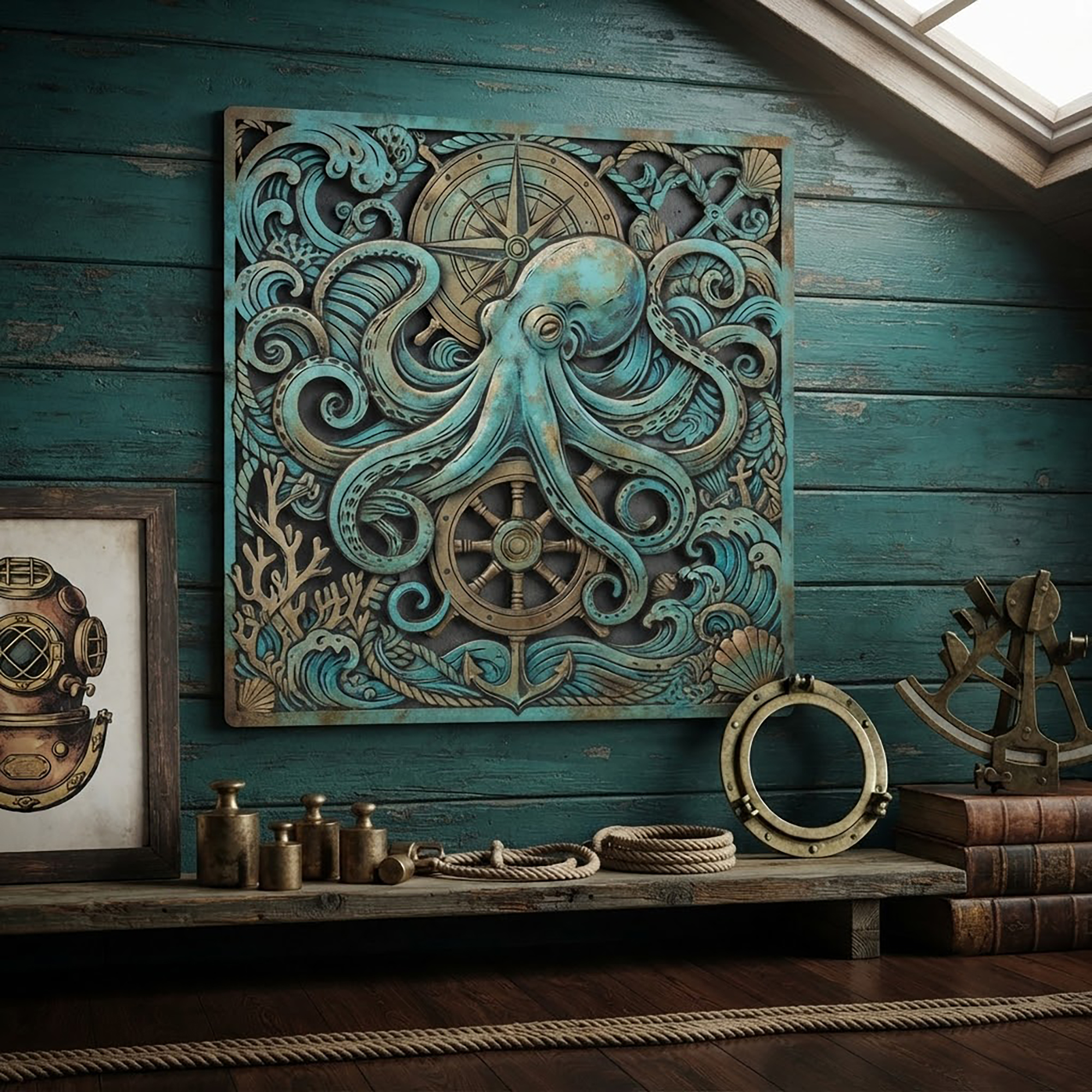 Octopus Metal Wall Art - product view 3