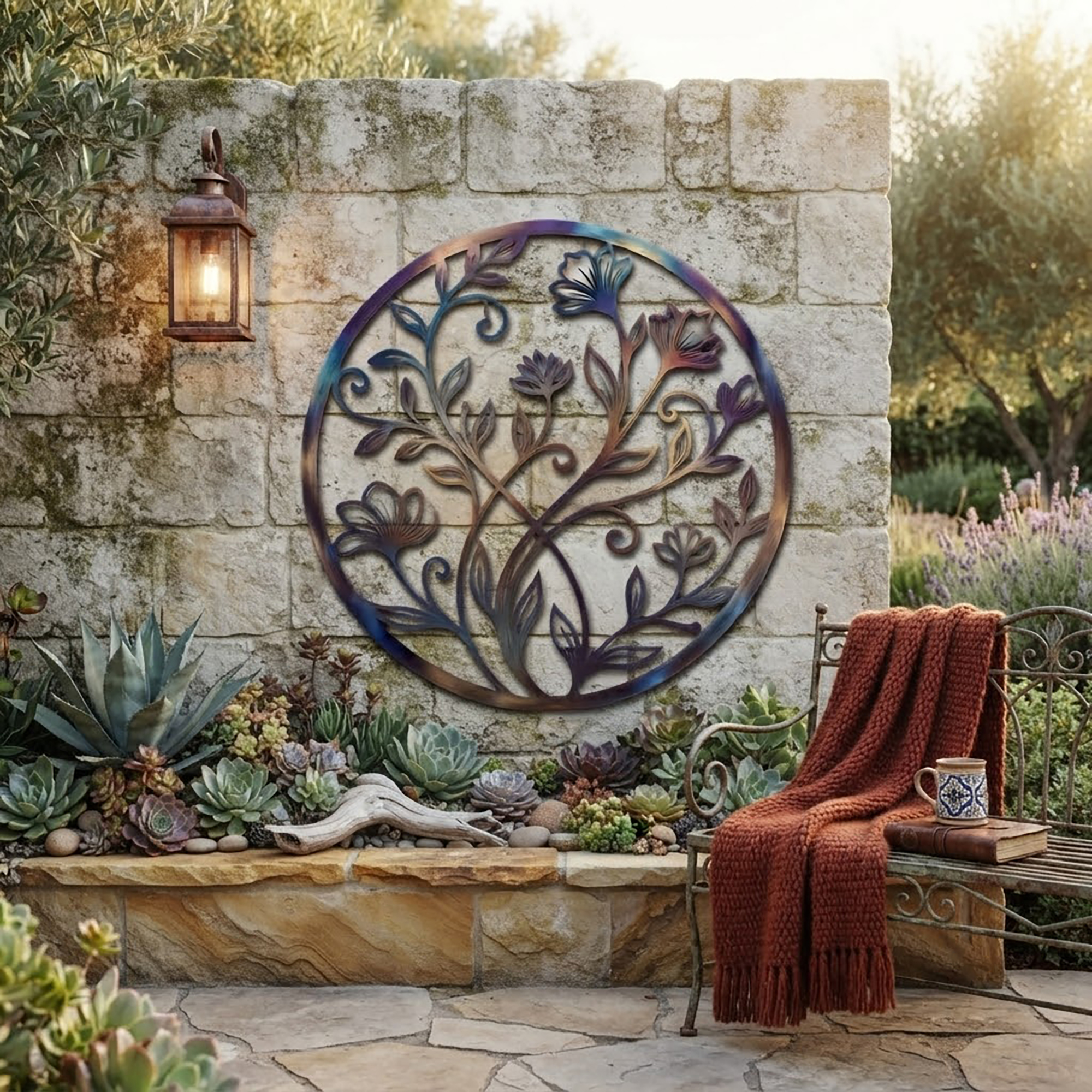 Floral Metal Wall Art - product view 2