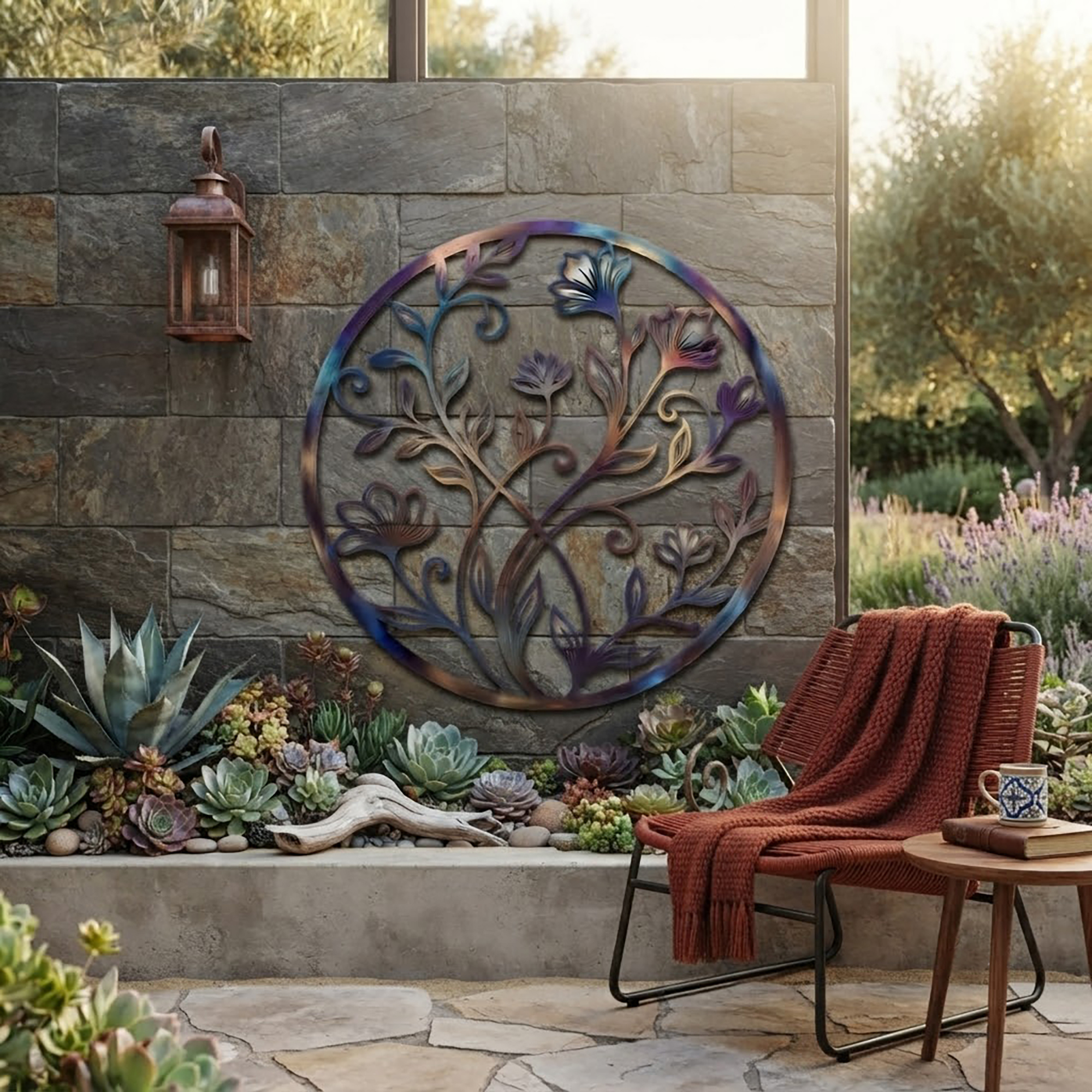 Floral Metal Wall Art - product view 3