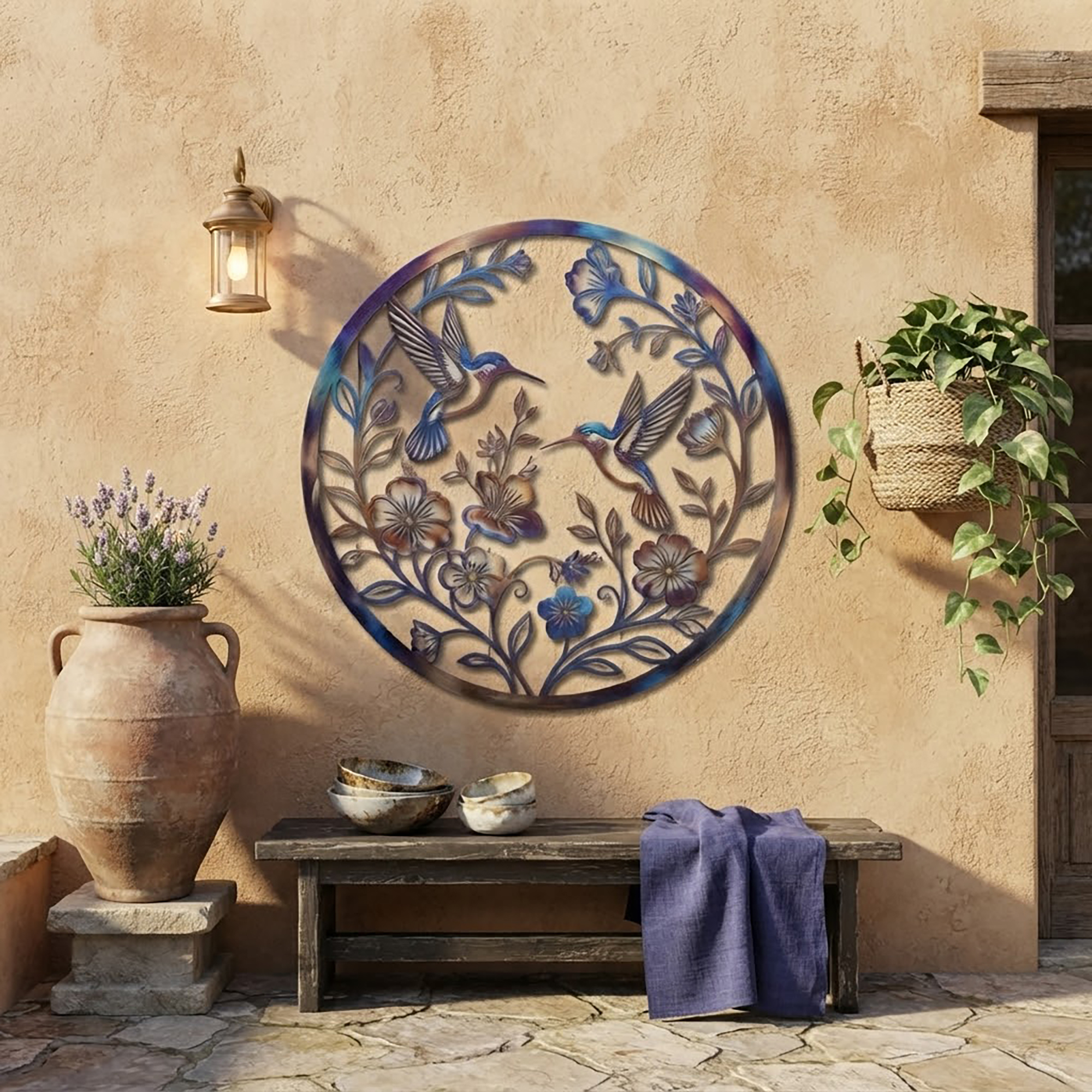 Hummingbird Metal Wall Art - product view 3