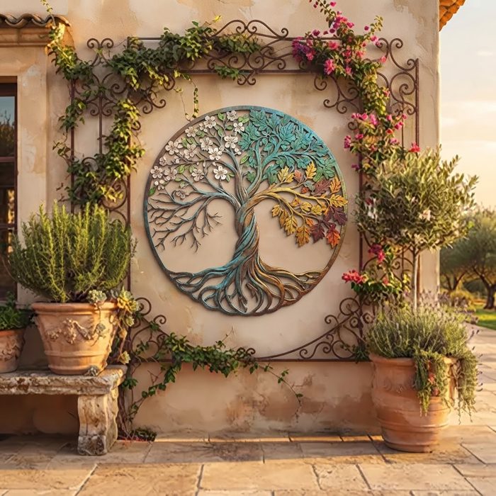 Four Seasons Tree of Life Metal Wall Art