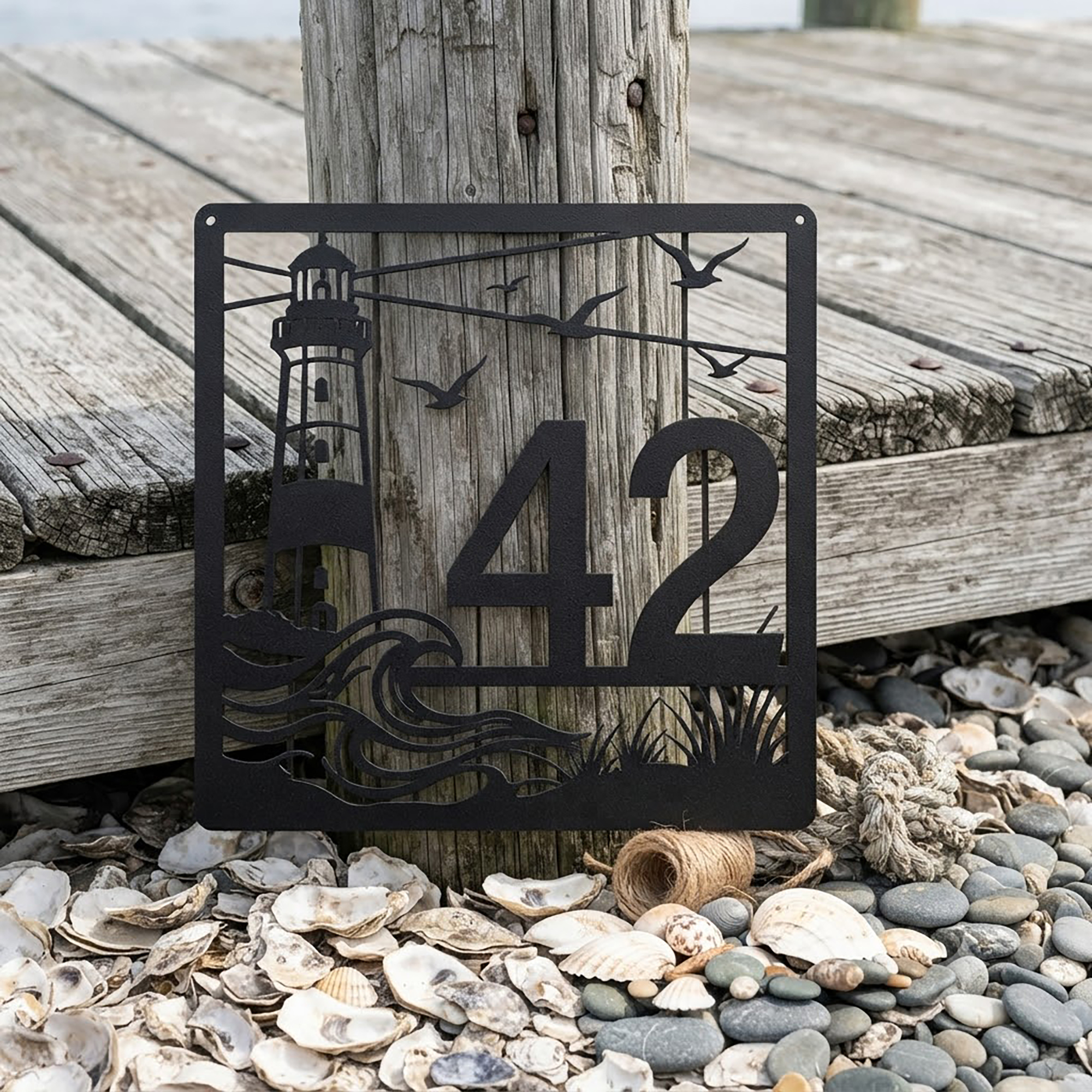Personalized Lighthouse Address Sign - product view 2
