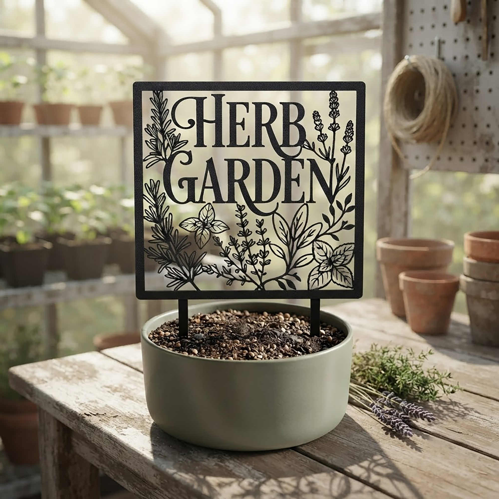 Herb Garden Metal Plant Marker - product view 3