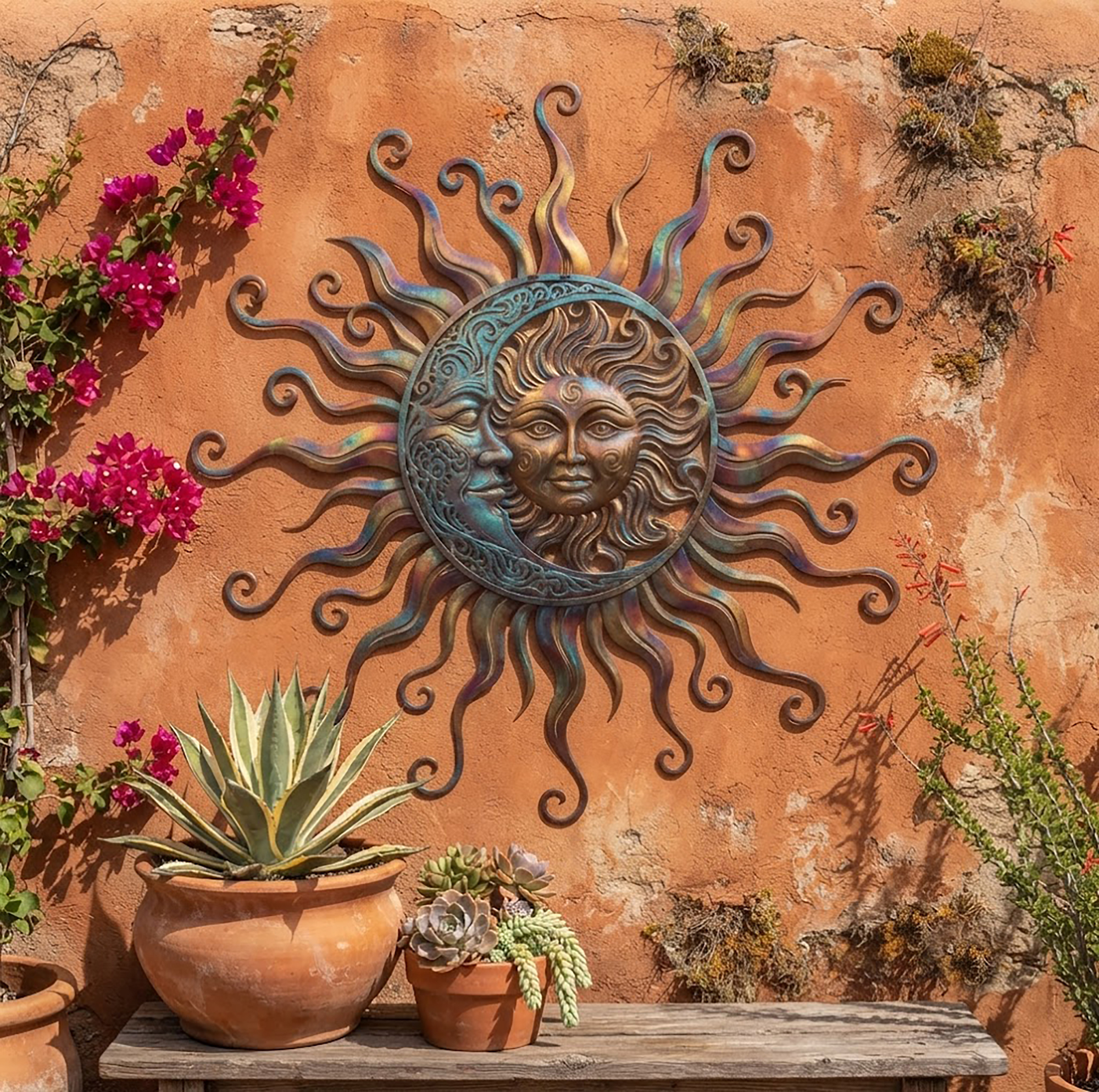 Sun Moon Metal Wall Art - product view 2