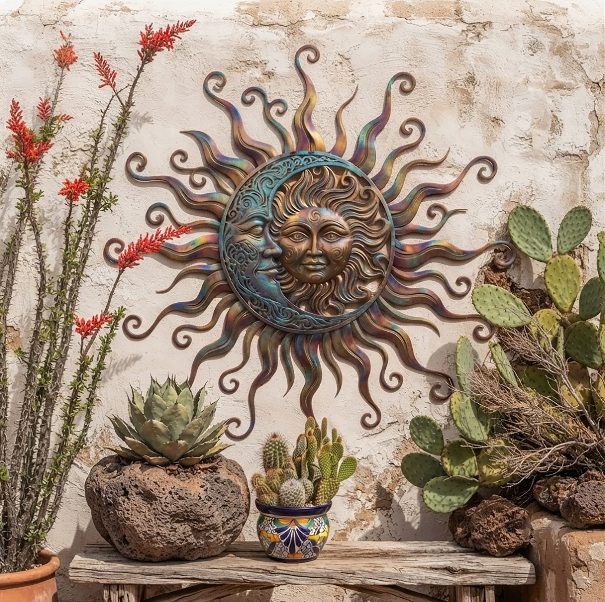 Sun Moon Metal Wall Art - product view 3