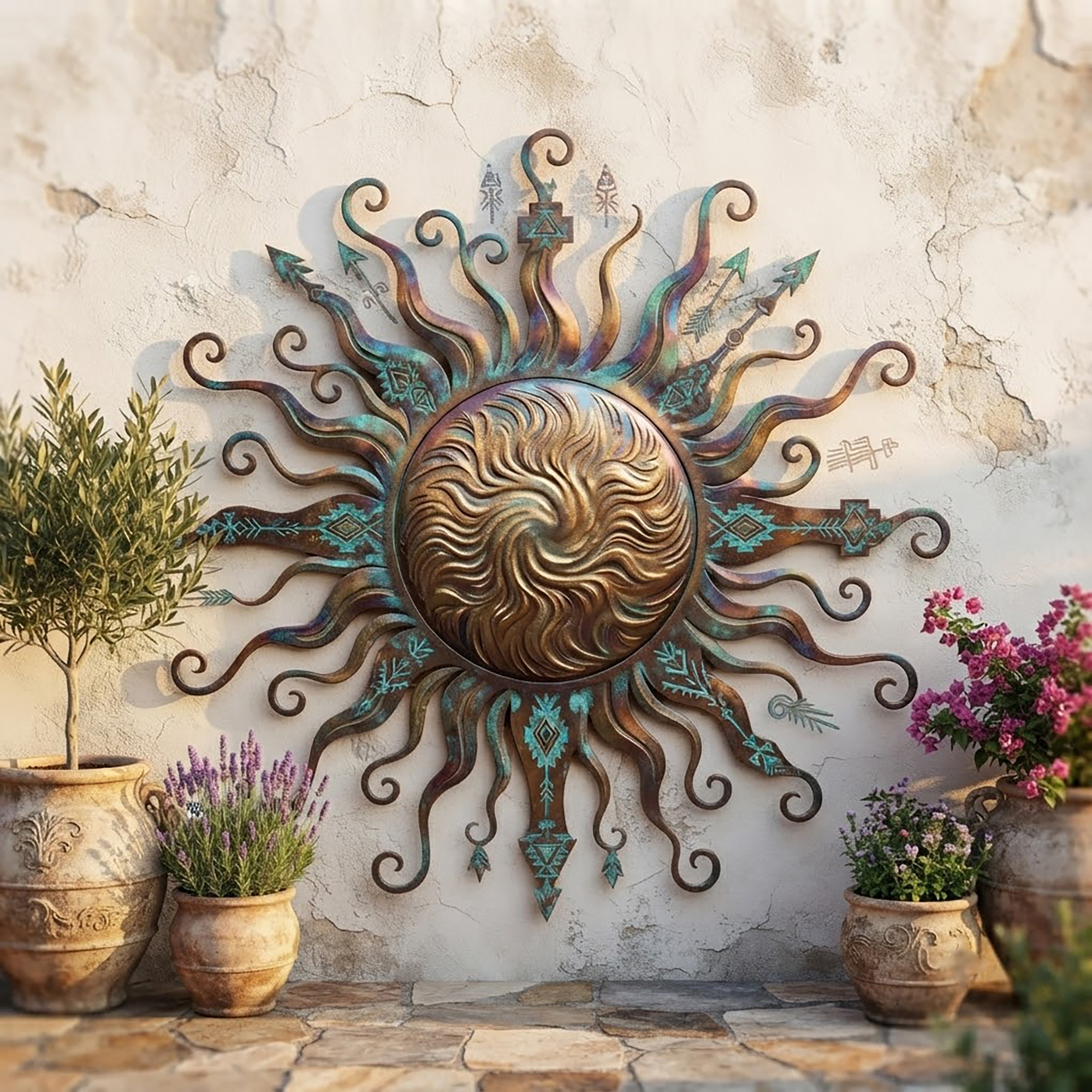 Southwestern Sun Metal Wall Art - product view 2