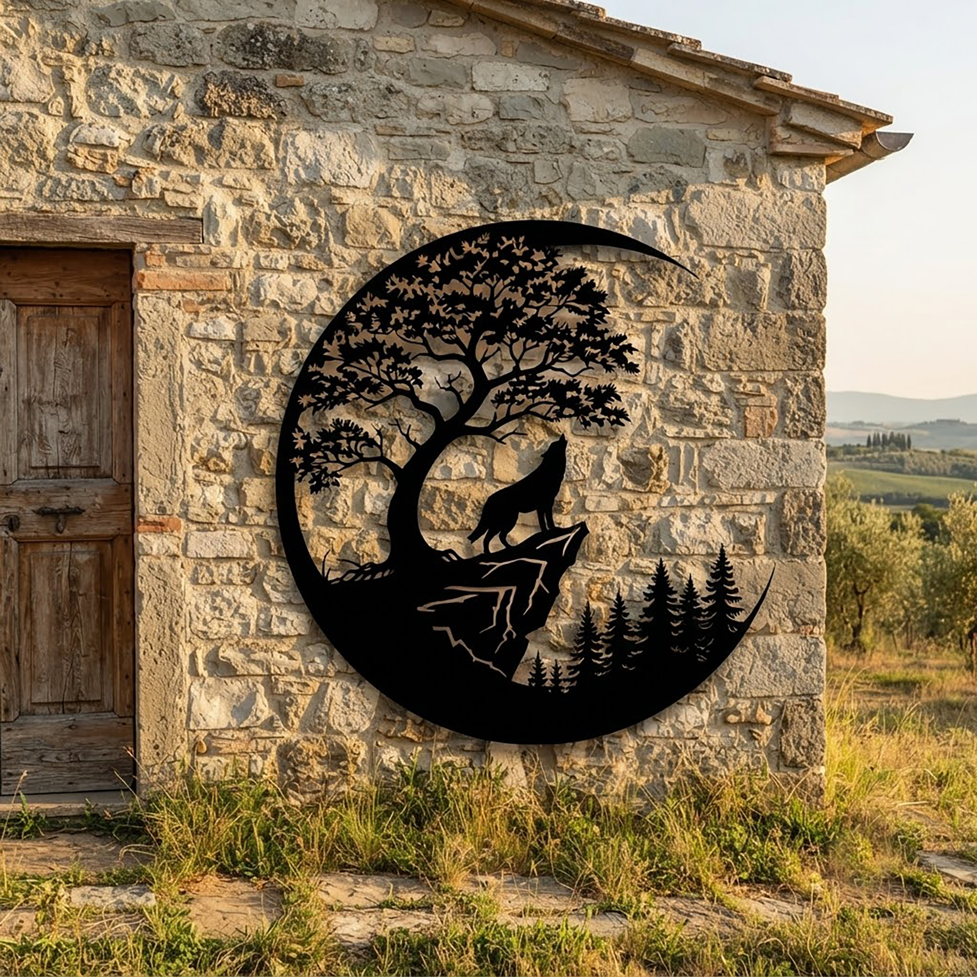 Wolf Moon Metal Wall Art - product view 2