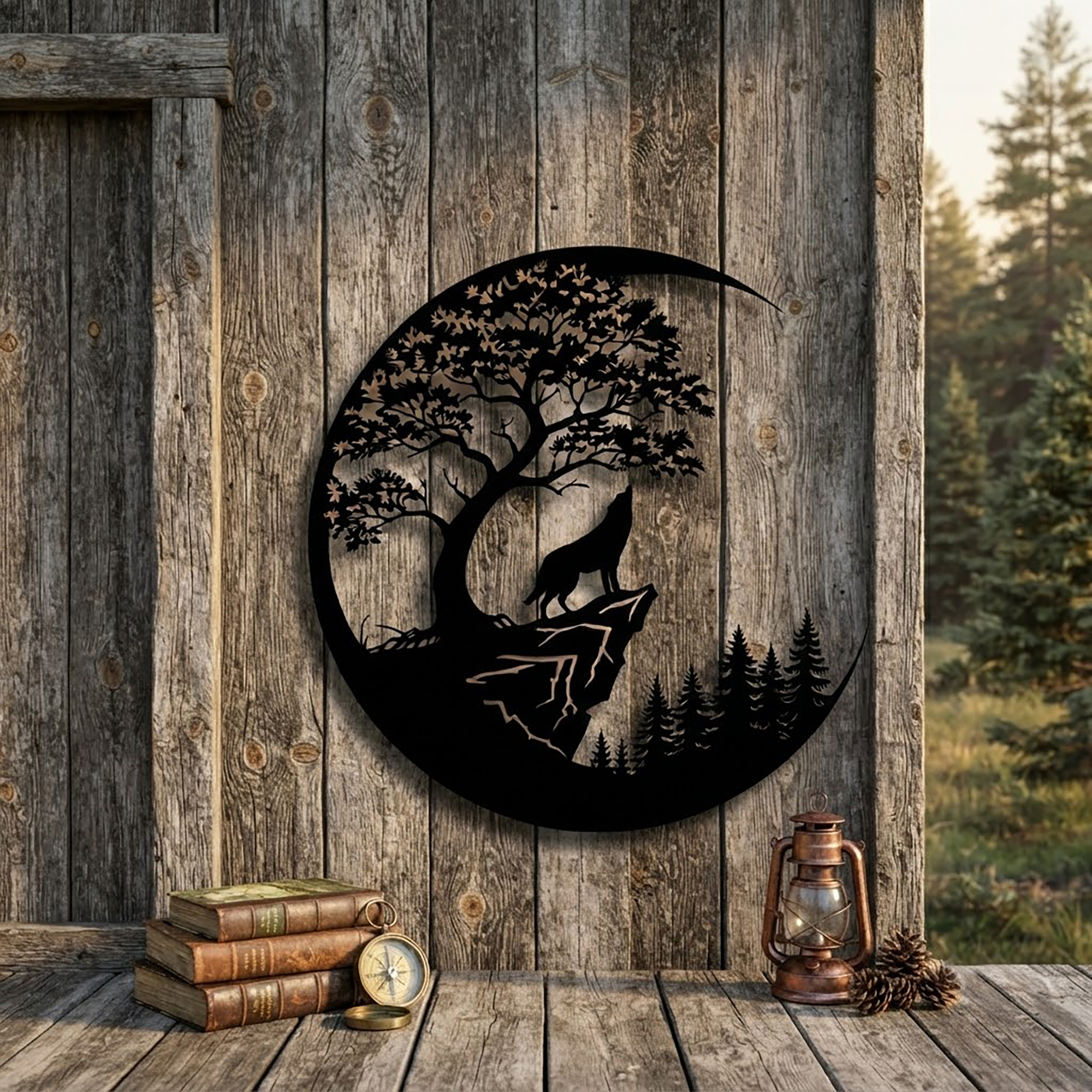 Wolf Moon Metal Wall Art - product view 3