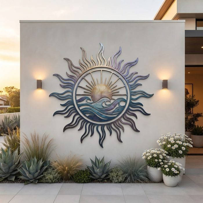 Sun and Wave Metal Wall Art