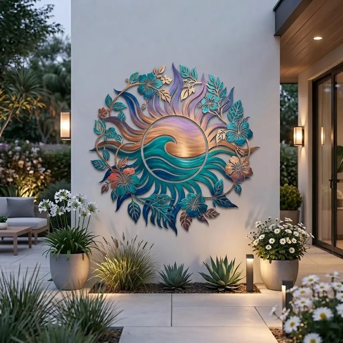 Coastal Sun Metal Wall Art