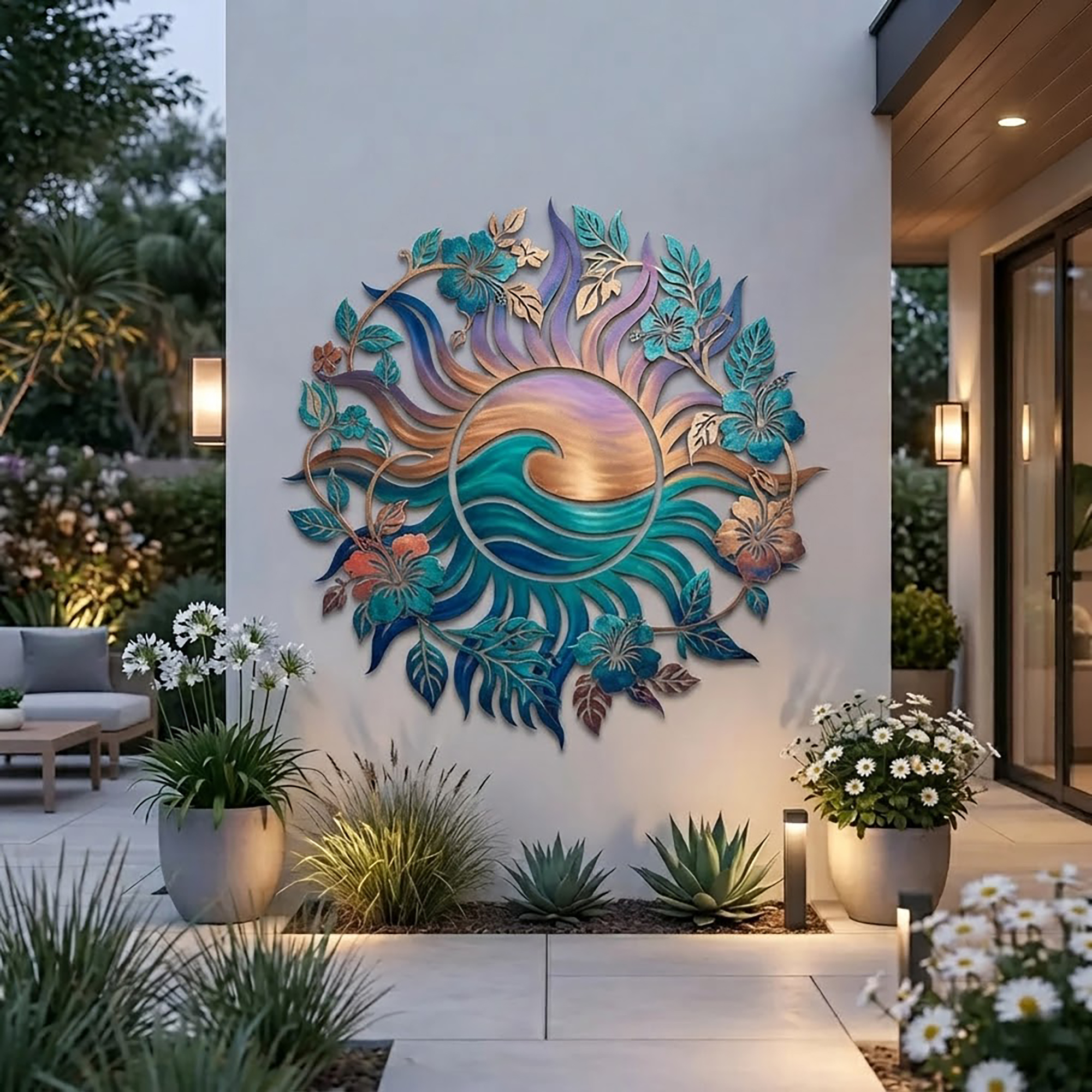 Coastal Sun Metal Wall Art