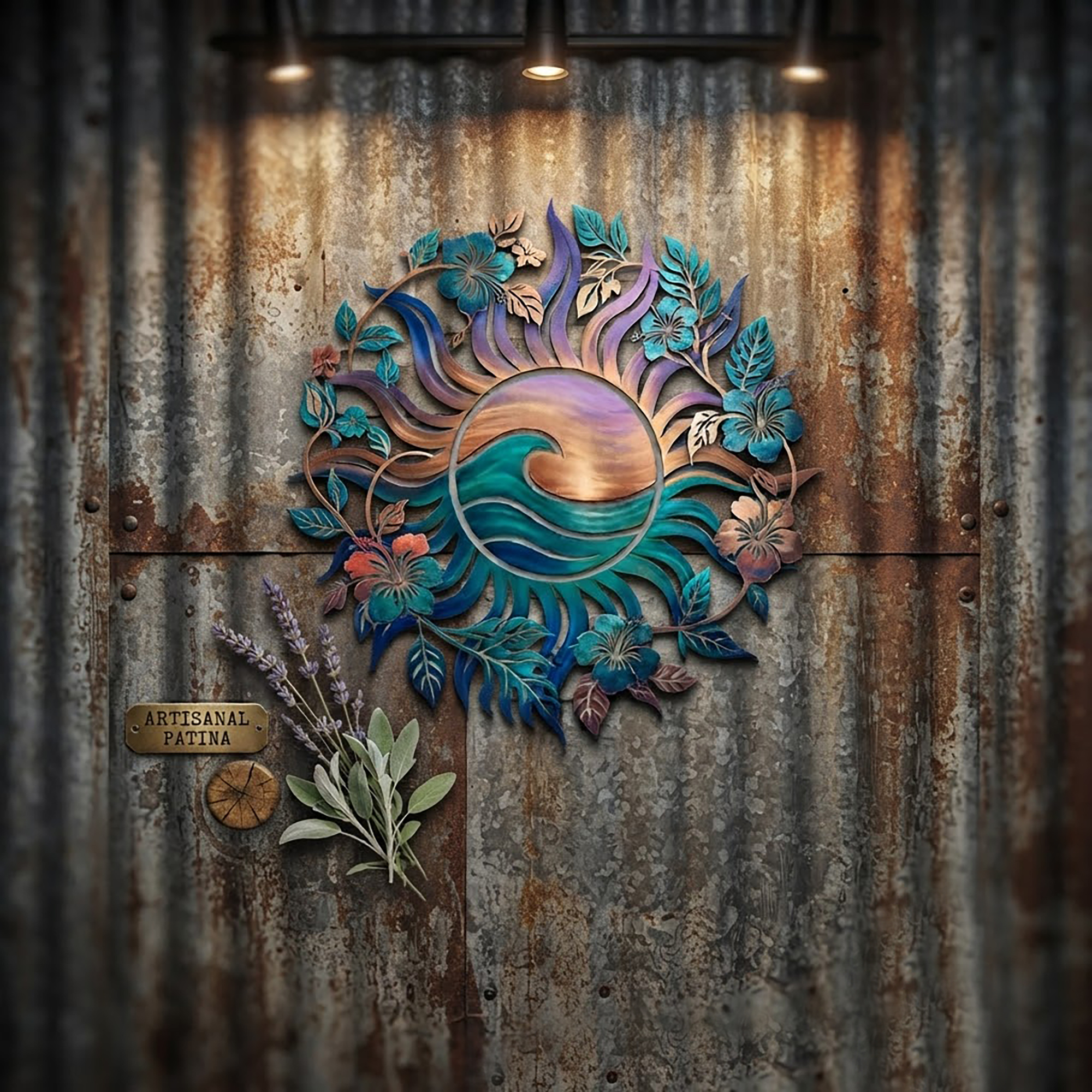 Coastal Sun Metal Wall Art - product view 3