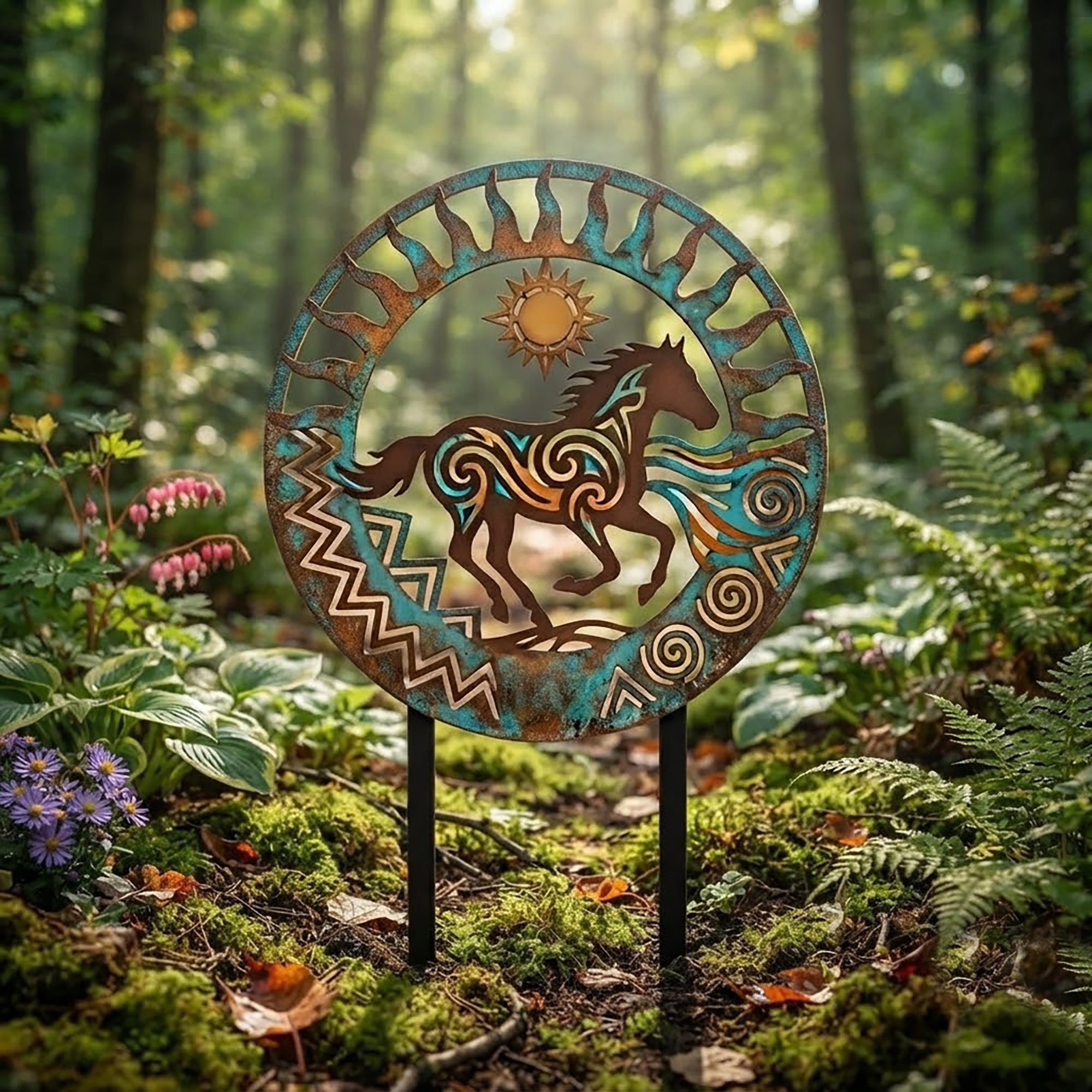 Southwestern Horse Garden Stake - product view 2