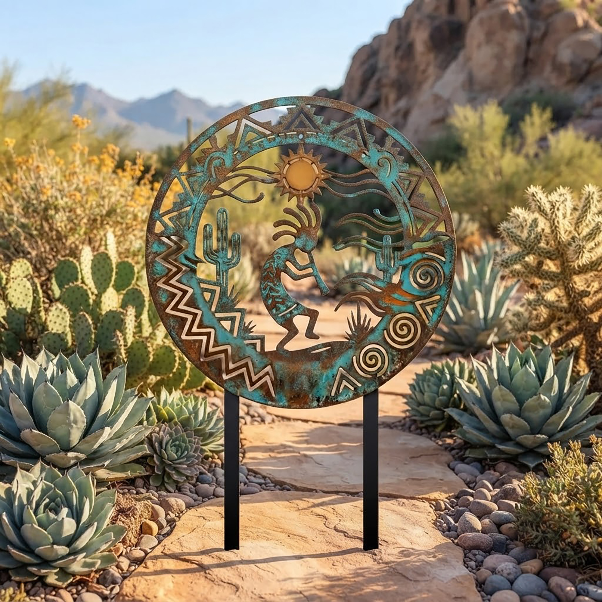 Kokopelli Garden Stake - product view 2