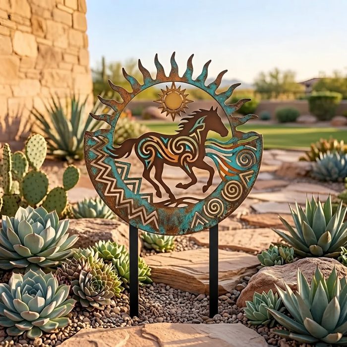 Southwestern Horse Garden Stake