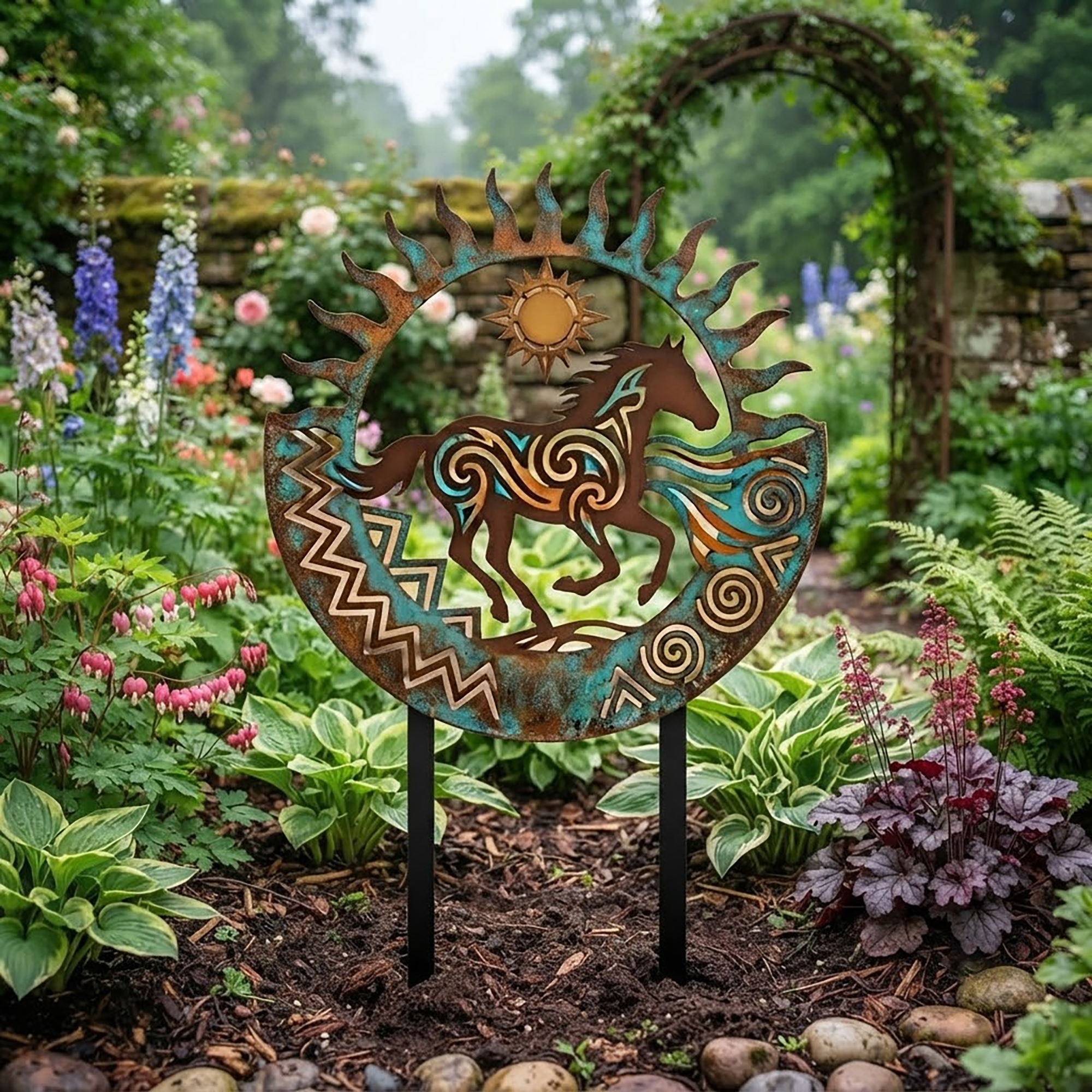 Southwestern Horse Garden Stake - product view 2