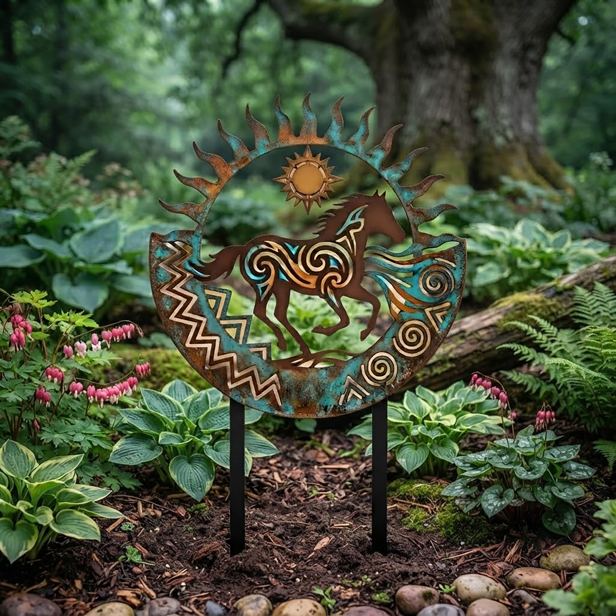 Southwestern Horse Garden Stake - product view 3
