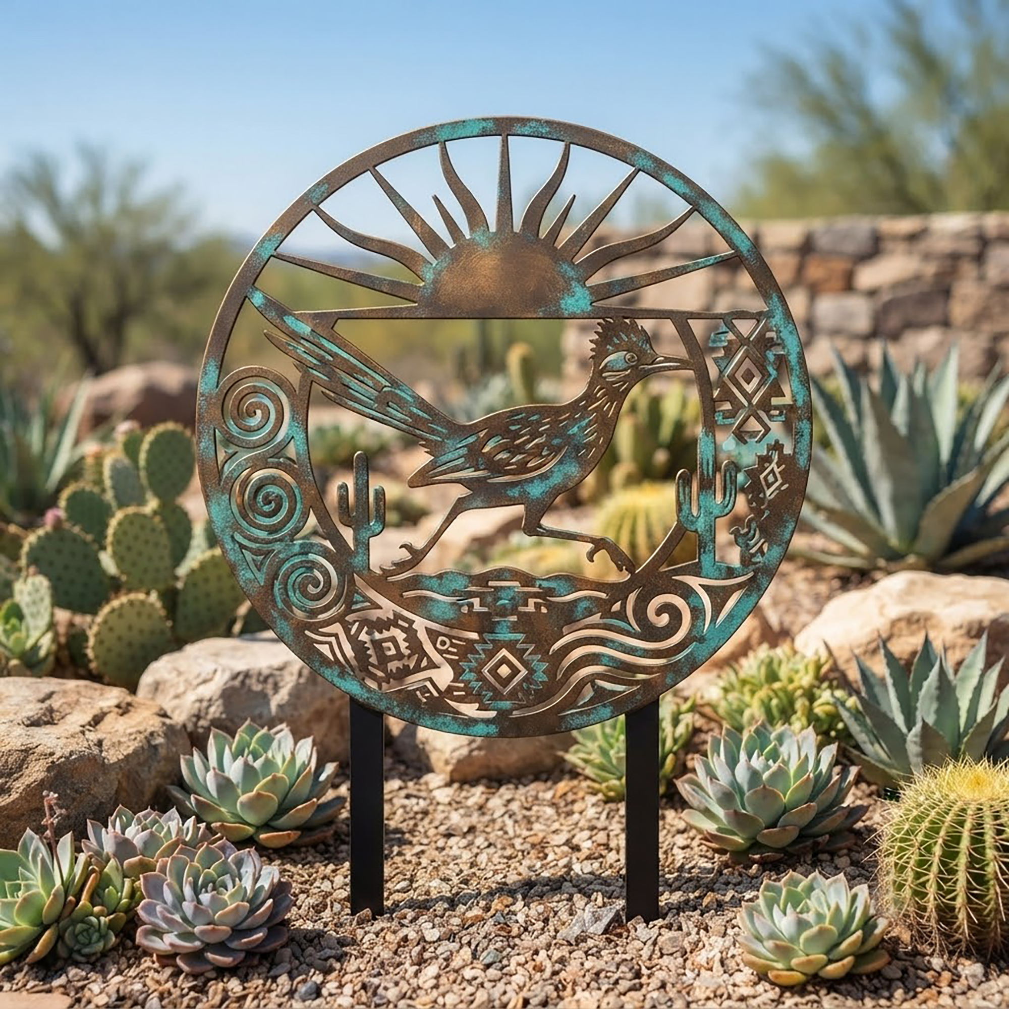 Southwestern Roadrunner Garden Stake
