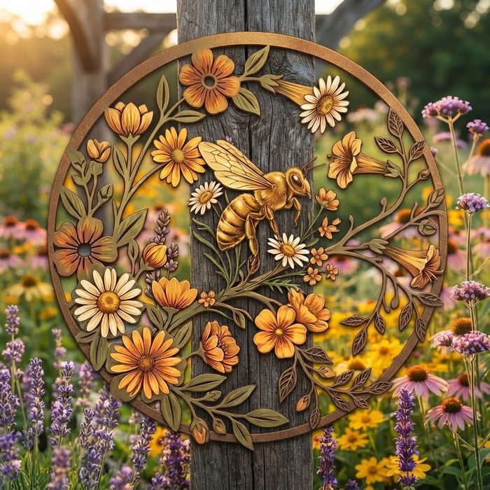 Honey Bee Metal Wall Art