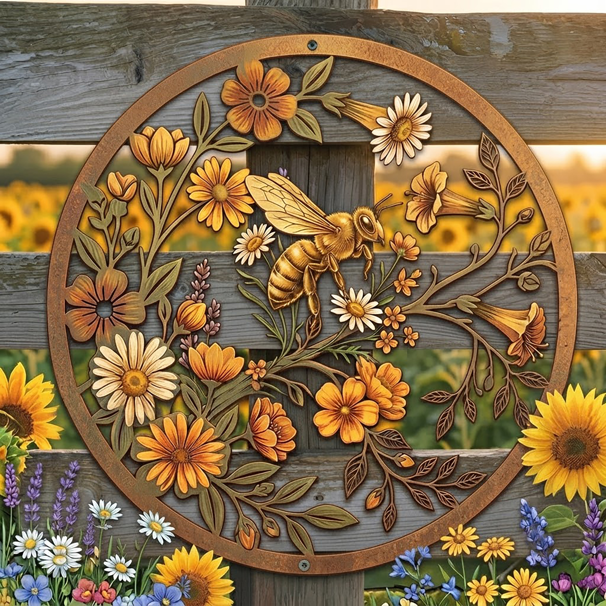 Honey Bee Metal Wall Art - product view 3