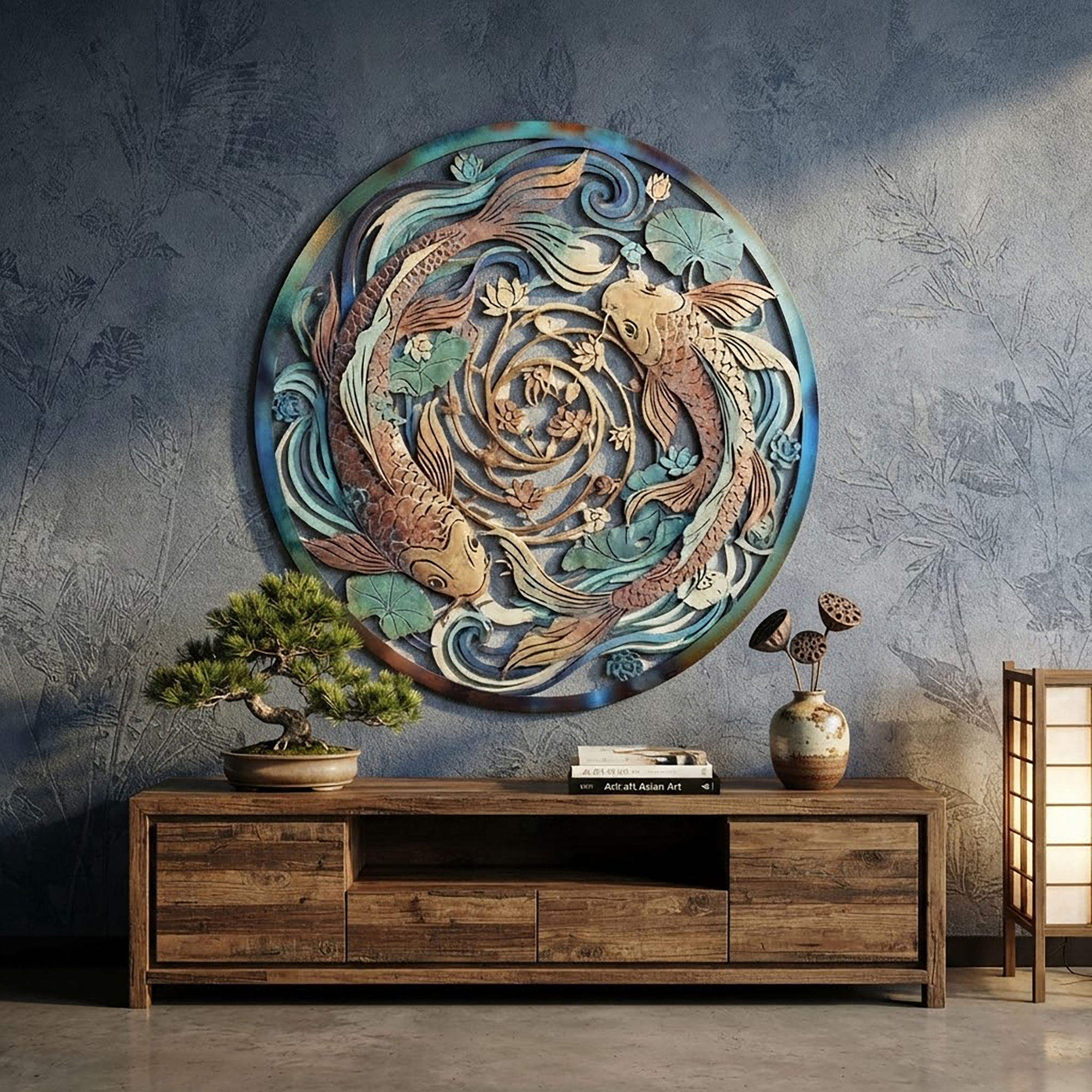 Koi Fish Metal Wall Art - product view 2