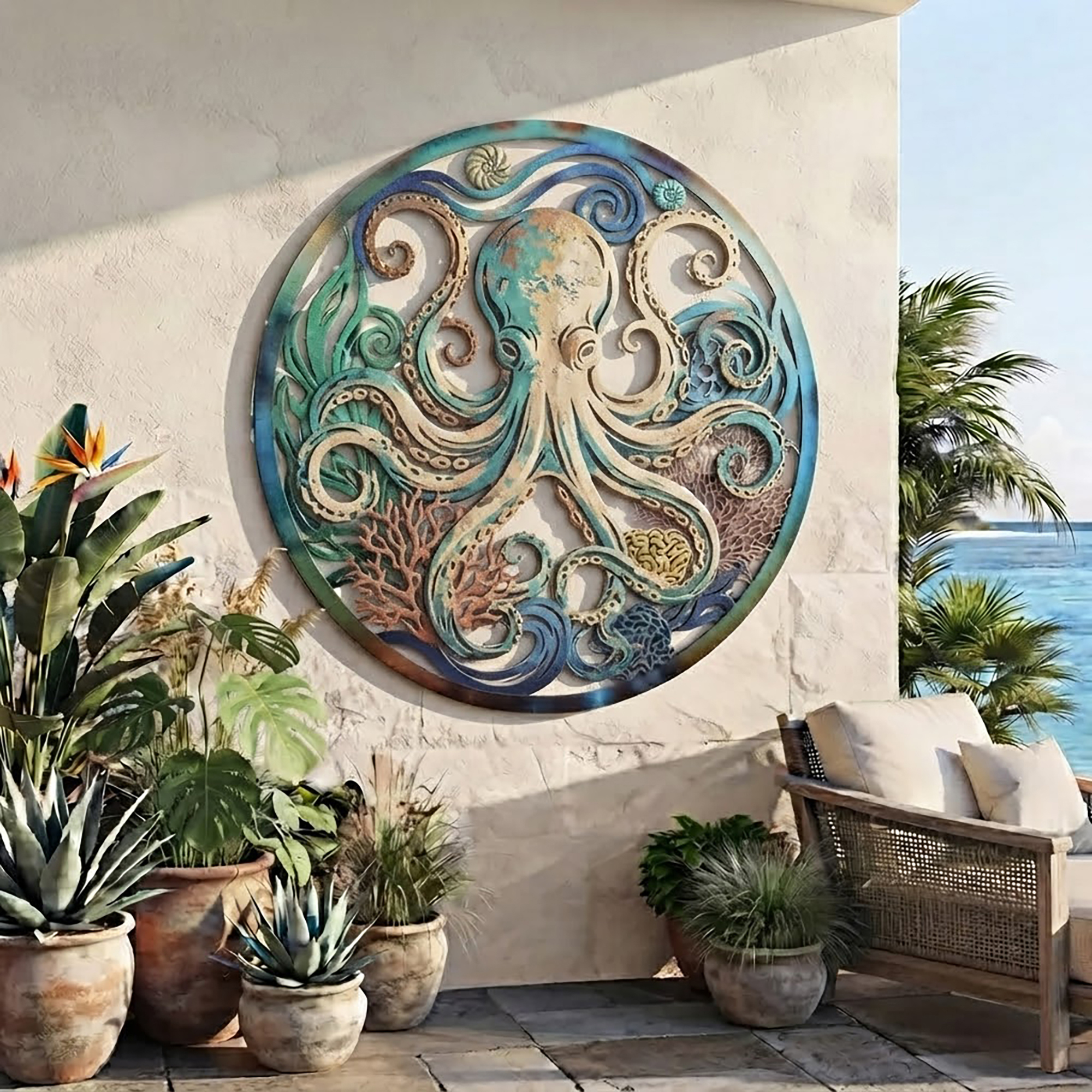 Octopus Metal Wall Art